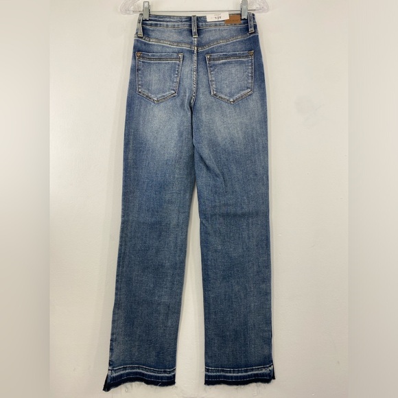 Judy Blue Jeans 1/25 Straight High Waist Side Seam Detail‎ Split Cuff NWT - Picture 5 of 14